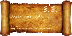 Bozik Bernadett névjegykártya